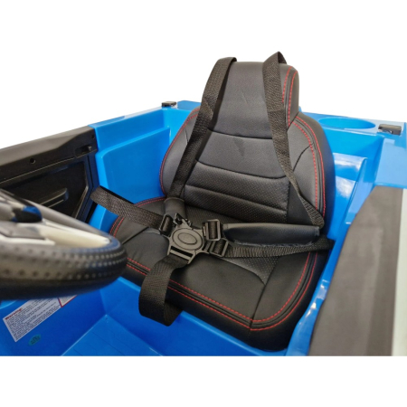 Mașină electrică de poliție, pentru o persoană, Albastru, 12V, cu telecomandă, Sunete/Muzică, Greutate maximă suportată 30 kg, 115x65x60 cm [7]