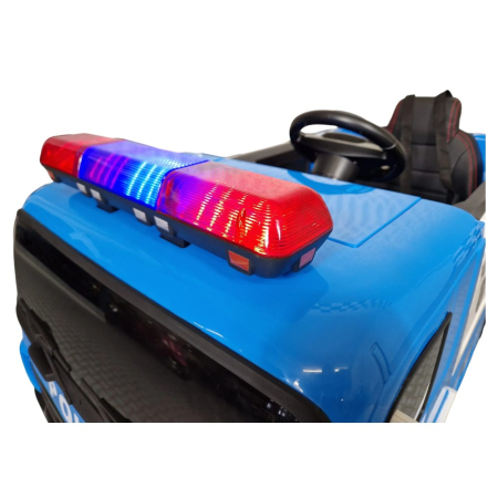 Mașină electrică de poliție, pentru o persoană, Albastru, 12V, cu telecomandă, Sunete/Muzică, Greutate maximă suportată 30 kg, 115x65x60 cm [8]