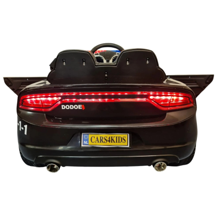 Mașină electrică de poliție, pentru două persoane, Negru, 12V, cu telecomandă, MP3, USB, 116x64x45 cm [5]