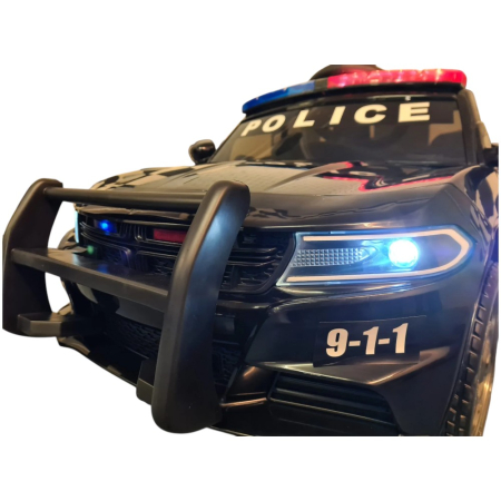 Mașină electrică de poliție, pentru două persoane, Negru, 12V, cu telecomandă, MP3, USB, 116x64x45 cm [6]