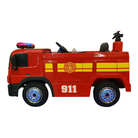 Mașină electrică de pompieri, pentru o persoană, Roșu, 12V, cu telecomandă, Sunete/Muzică, Greutate maximă suportată 30 kg, 115x65x60 cm [2]