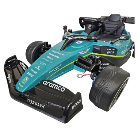 Mașină electrică licență Aston Martin Formula 1, pentru o persoană, Verde, 24V, cu telecomandă, Sunete/Muzică, Bluetooth, USB, 137x72x44 cm [6]