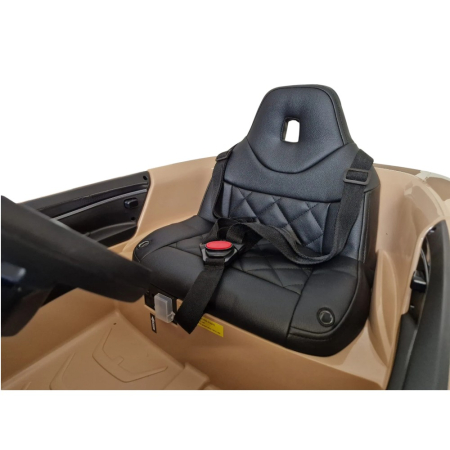 Mașină electrică licență BMW i4, pentru o persoană, Bej, 12V, cu telecomandă, Bluetooth, MP3, USB, 115x67x45 cm [9]