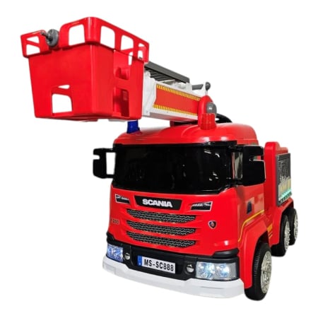 Mașini electrice pentru copii - Mașină electrică licență camion Scania, pentru o persoană, Roșu, 12V, cu telecomandă, Bluetooth, USB, 117x62x55 cm