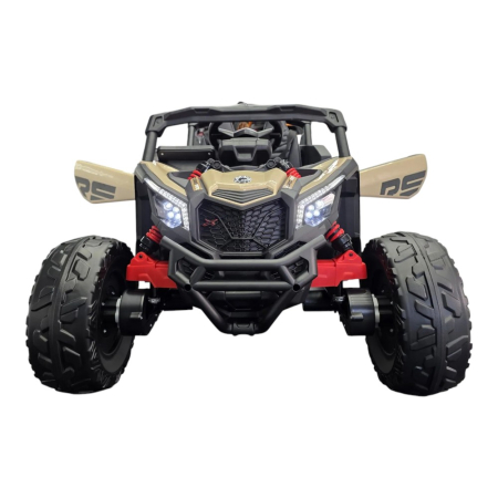 Mașină electrică licență Can-Am Maverick, pentru două persoane, Kaki, 12V, cu telecomandă, Bluetooth, USB, 108x73x63 cm [1]