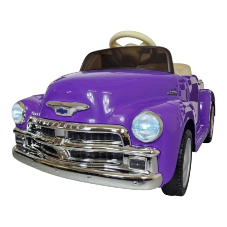 Mașini electrice pentru copii - Mașină electrică licență Chevrolet 3100 pick-up, pentru o persoană, Mov, 12V, cu telecomandă, Bluetooth, Radio, USB, 103x55x51 cm