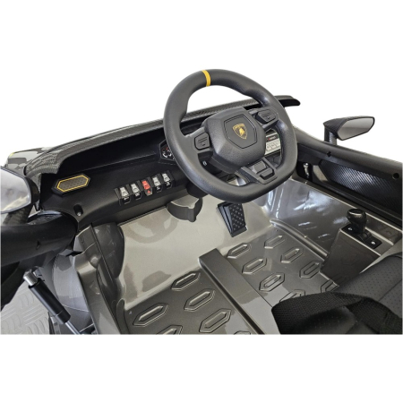 Mașină electrică licență Lamborghini Auténtica, pentru o persoană, Gri, 12V, cu telecomandă, Bluetooth, USB, 114x64x45 cm [8]