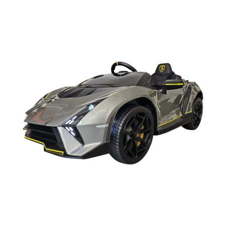 Mașină electrică licență Lamborghini Auténtica, pentru o persoană, Gri, 12V, cu telecomandă, Bluetooth, USB, 114x64x45 cm [1]