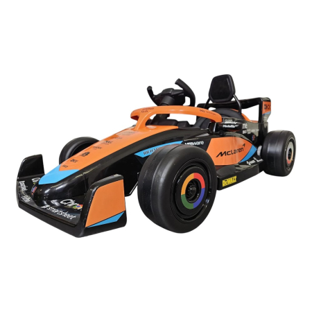 Mașină electrică licență McLaren Formula 1, pentru o persoană, Portocaliu, 12V, cu telecomandă, Bluetooth, USB, 115x67x50 cm [1]