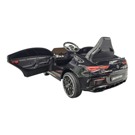 Mașină electrică licență Mercedes CLA 45, pentru o persoană, Negru, 12V, cu telecomandă, Bluetooth, MP3, USB, 110x61x45 cm [3]