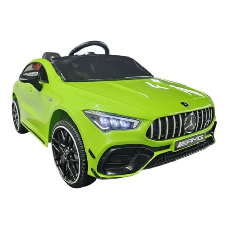 Mașini electrice pentru copii - Mașină electrică licență Mercedes CLA 45, pentru o persoană, Verde, 12V, cu telecomandă, Bluetooth, MP3, USB, 110x61x45 cm