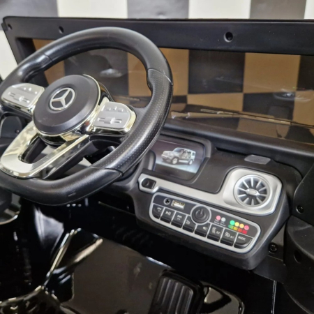 Mașină electrică licență Mercedes G500, pentru o persoană, Negru metalic, 12V, cu telecomandă, Bluetooth, MP3, USB, 114x67x54 cm [8]