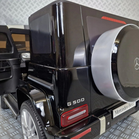 Mașină electrică licență Mercedes G500, pentru o persoană, Negru metalic, 12V, cu telecomandă, Bluetooth, MP3, USB, 114x67x54 cm [7]