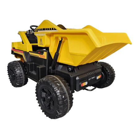 Mașină electrică tip camion basculant, pentru două persoane, Galben, 12V, cu telecomandă, Sunete/Muzică, MP3, USB, 132,5x87,5x74 cm [4]
