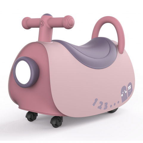 Vehicule fără pedale - Masinuta Ride-On Homio, Sistem Anti-Rasturnare, Sistem de Lumini Frontal, Muzica, 1-3 Ani, Model Catel, 47 x 27 x 21 cm, Roz