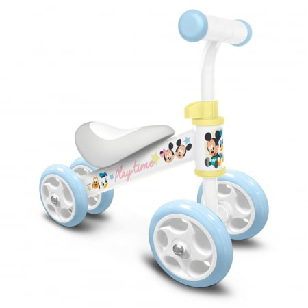 Mini bicicleta fara pedale pentru copii, varsta 1-3 ani, cadru ergonomic, sa larga din spuma, ghidon reglabil, manere anti lovire, Mickey Mouse