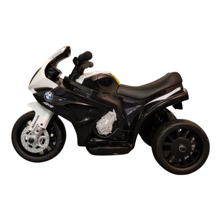 Mini tricicletă electrică cu licență BMW S1000RR, pentru o persoană, Negru, 6V, Sunete/Muzică, Lumini, Greutate maximă suportată 20 kg, 66x37x44 cm [1]