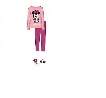 Pijama pentru fete, cu mânecă lungă, roz, Minnie Mouse, Disney