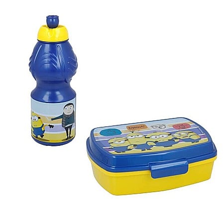 Sticle pentru lichide - Set cutie sandwich și sticlă pentru lichide, 400 ml, multicolor, Minions