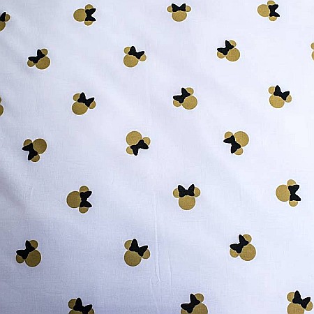 Set lenjerie pat copii, 100% bumbac, alb, 2 piese, 140×200 cm, 70×90, Minnie Mouse, Disney, gold02 [4]