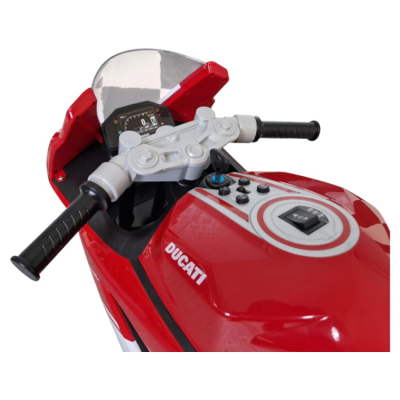 Motocicletă electrică cu licență Ducati Panigale, pentru o persoană, Multicolor, 12V, Sunete/Muzică, Lumini, Roți laterale, 108x43x68 cm [6]