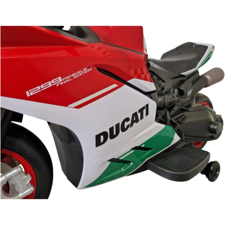 Motocicletă electrică cu licență Ducati Panigale, pentru o persoană, Multicolor, 12V, Sunete/Muzică, Lumini, Roți laterale, 108x43x68 cm [5]