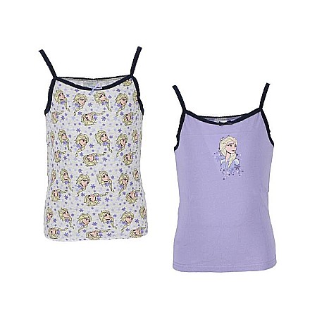 Copii - Set două maiouri fete, 100% bumbac, multicolor, Elsa, Frozen