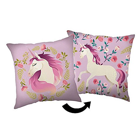 Textile - Pernă decorativă, FURKaSZ, Poliester, Model Unicorn, 40 x 40 cm, Multicolor