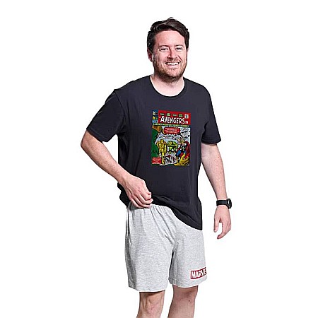 Pijama bărbați cu mânecă scurtă, bumbac, multicolor, Avengers, Marvel [3]