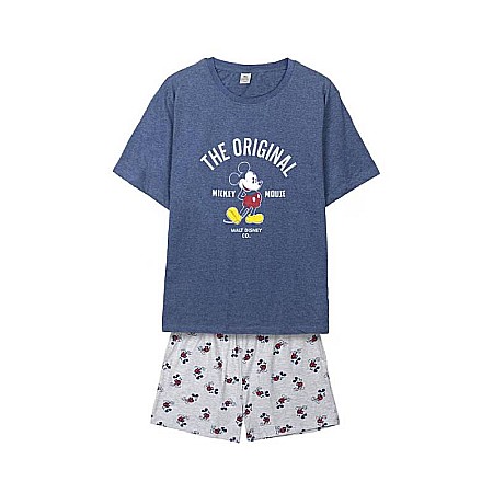 Pijamale bărbăți - Pijama bărbați cu mânecă scurtă, bumbac, multicolor, Mickey Mouse, Disney