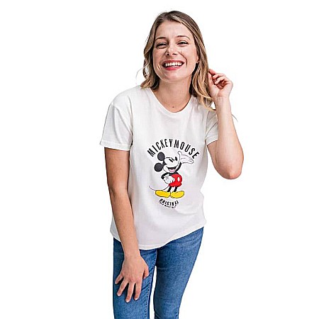 Tricou damă, alb, 100% bumbac, Mickey Mouse, Disney [3]