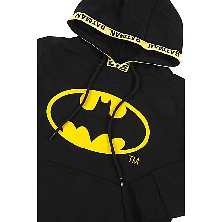 Hanorac copii, cu buzunar frontal și glugă, negru, Batman [2]