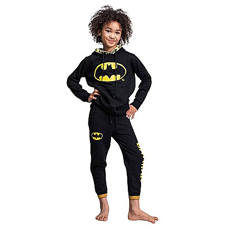 Hanorac copii, cu buzunar frontal și glugă, negru, Batman [3]