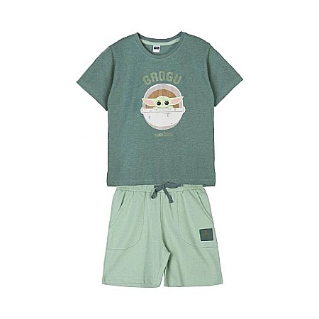 Copii - Set două piese tricou și pantaloni scurți, 100% bumbac, multicolor, Mandalorian