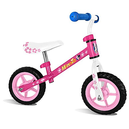 Bicicleta fără pedale pentru copii, multicolor, +2 ani, cadru oțel, șa reglabilă, mânere anti-strivire, Minnie Mouse