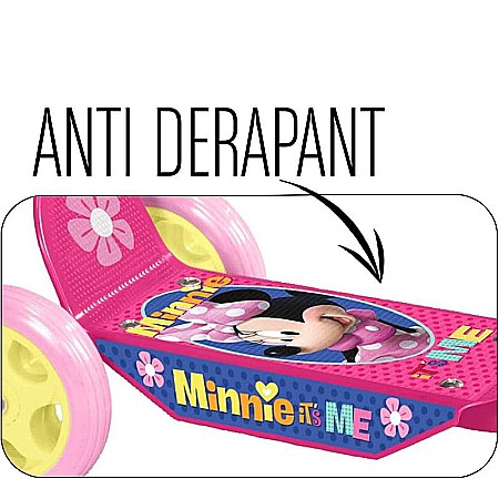Trotinetă pentru fetițe cu 3 roți, multicolor, 2-5 ani, max 20 kg, ghidon reglabil, platformă antialunecare, Minnie Mouse [1]
