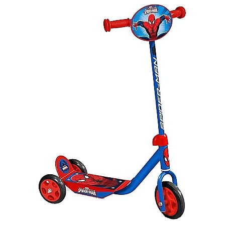 Trotinete - Trotinetă pentru fetițe cu 3 roți, multicolor, 2-5 ani, max 20 kg, ghidon reglabil, platformă antialunecare, Spiderman