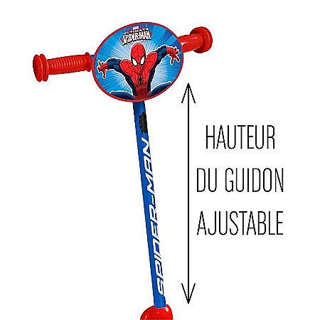 Trotinetă pentru fetițe cu 3 roți, multicolor, 2-5 ani, max 20 kg, ghidon reglabil, platformă antialunecare, Spiderman [3]