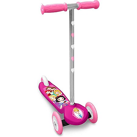 Trotinete - Trotinetă intuitivă cu 3 roți, multicolor, mânere confortabile, platformă antiderapantă, roți acoperite cu material PVC, frână posterioară cu piciorul, Princess, Disney