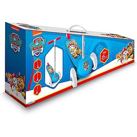 Trotinetă intuitivă cu 3 roți, multicolor, mânere confortabile, platformă antiderapantă, roți acoperite cu material PVC, frână posterioară cu piciorul, Paw Patrol [1]