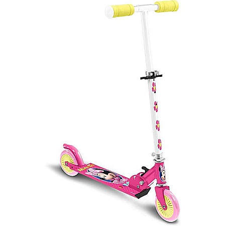 Trotinete - Trotinetă pliabilă cu 2 roți 3 ani +, multicolor, ghidon ajustabil, mânere pliabile, platformă antiderapantă, frână posterioară cu piciorul, Minnie Mouse