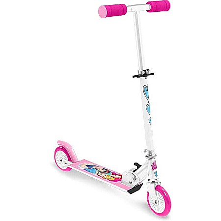 Trotinete - Trotinetă pliabilă cu 2 roți 3 ani +, multicolor, ghidon ajustabil, mânere pliabile, platformă antiderapantă, frână posterioară cu piciorul, Princess, Disney