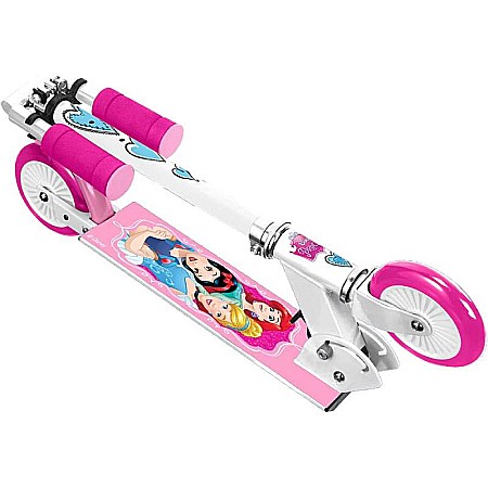 Trotinetă pliabilă cu 2 roți 3 ani +, multicolor, ghidon ajustabil, mânere pliabile, platformă antiderapantă, frână posterioară cu piciorul, Princess, Disney [1]