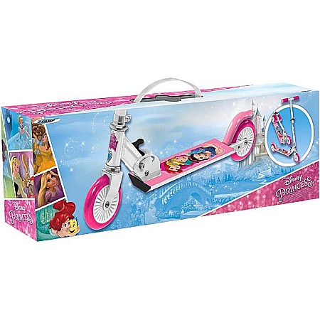 Trotinetă pliabilă cu 2 roți 3 ani +, multicolor, ghidon ajustabil, mânere pliabile, platformă antiderapantă, frână posterioară cu piciorul, Princess, Disney [3]