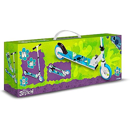 Trotinetă pliabilă cu 2 roți 7-15 ani, greutate maximă 100 kg, multicolor, ghidon ajustabil, mânere pliabile, platformă antiderapantă, frână posterioara cu piciorul, Stitch [2]