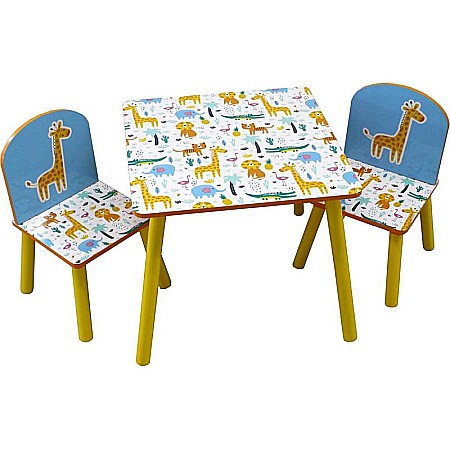 Mobilier - Set măsuță cu două scaune pentru copii, multicolor, Jungle