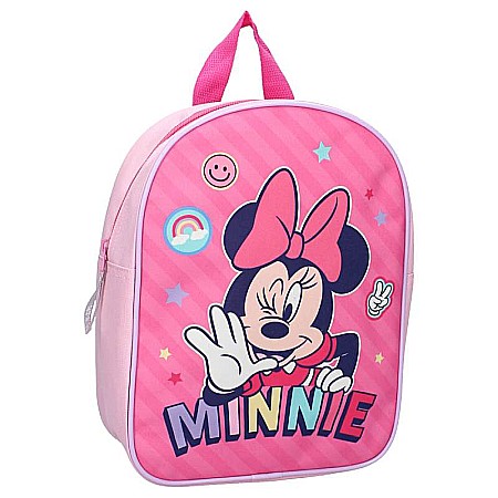 Ghiozdane și Rucsacuri - Ghiozdan grădiniță, 29x22x9 cm, multicolor, bretele ajustabile și căptușite, Minnie Mouse Glam It Up