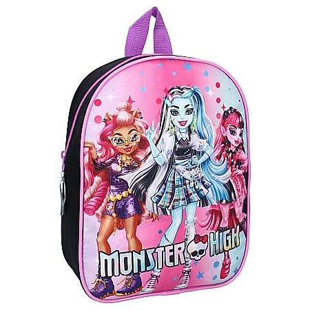 Accesorii școlare - Ghiozdan grădiniță, 29x22x9 cm, multicolor, bretele ajustabile și căptușite, Monster High Feeling Fierce