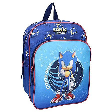 Accesorii școlare - Ghiozdan cu două compartimente, multicolor, 29x23x9 cm, cu bretele ajustabile și căptușite, Sonic Supreme Power