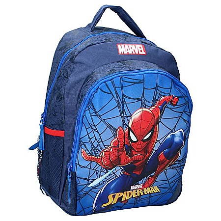 Ghiozdane și Rucsacuri - Ghiozdan cu două compartimente, multicolor, 35x27x18 cm, cu bretele ajustabile și căptușite, Spiderman Tangled Webs